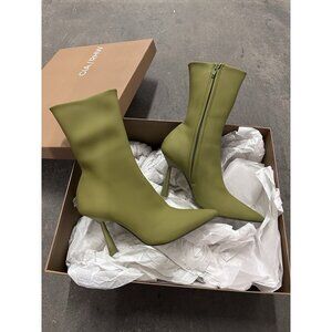 GIA BORGHINI x RHW Ankle Boots Olive Green